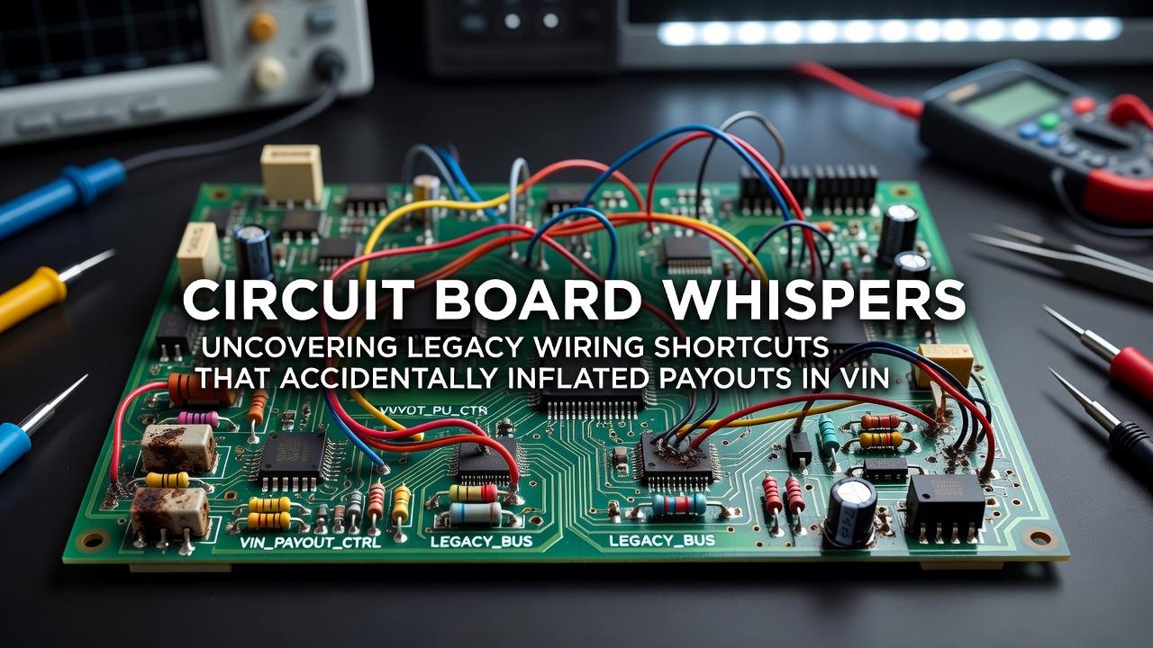 Close-up of legacy wiring connections on a vintage slot machine circuit board