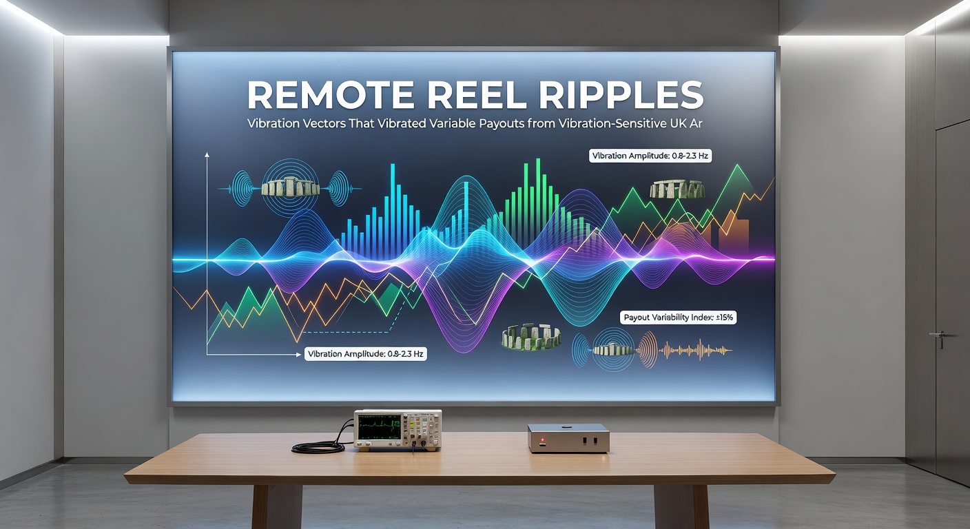 Waveform graph showing vibration frequencies targeting slot reel resonances, overlaid with arcade machine internals