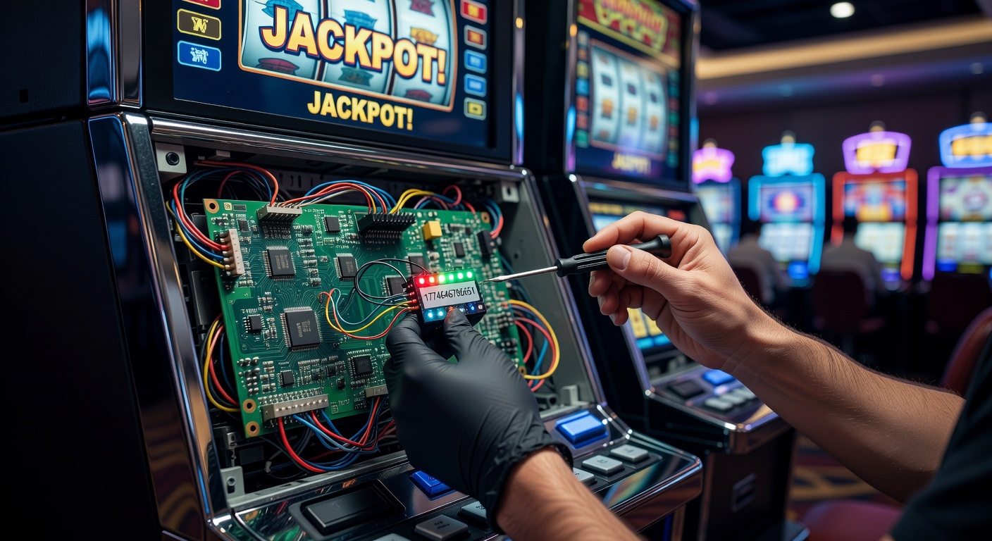 Modern casino surveillance capturing a slot cheat attempt with high-tech tools